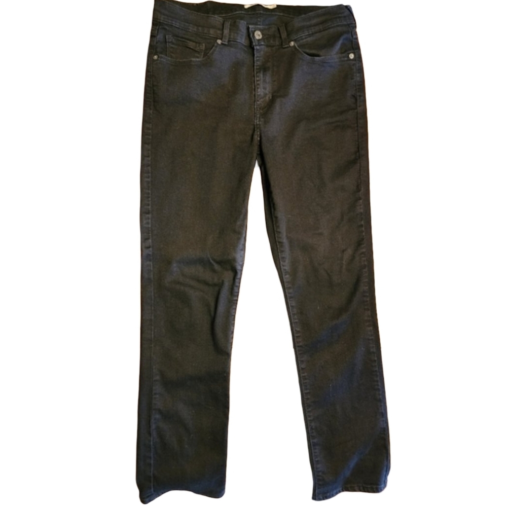 LEVI'S Black Classic Straight Leg Mid Rise Denim Jeans Women's Size 12 M
